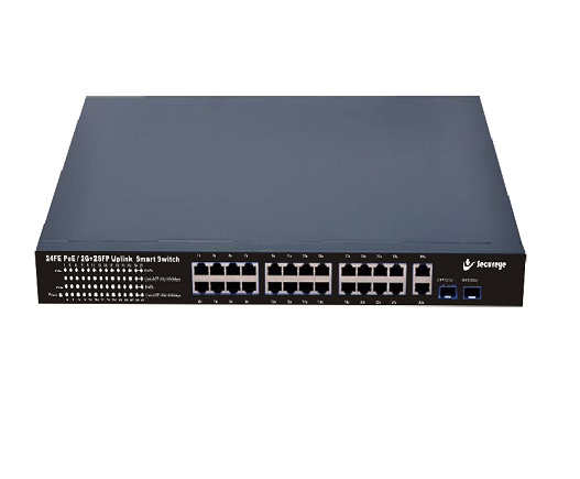 24 Port PoE Switch – S-24FE-2UG-2UF-400W