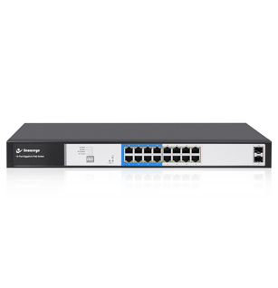 16 Port Gigabit PoE Switch – S-16GE-2UG-LD-AI-VLAN